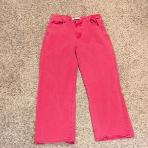 Q2 Women's Bold Pink Straight Leg Jeans